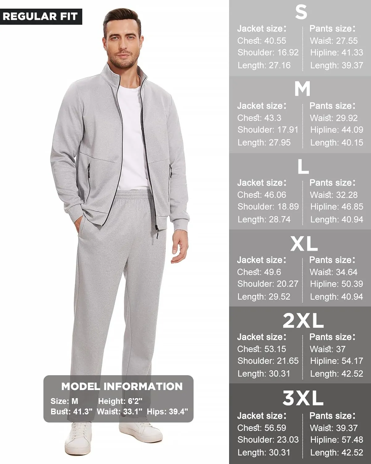 Men's Tracksuits Sweatsuits for Men Track Suits 2 Piece Set Casual Running Jogging Warm Up Full Zip Sweat Suits