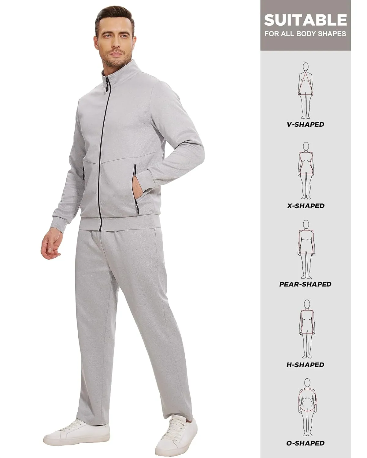 Men's Tracksuits Sweatsuits for Men Track Suits 2 Piece Set Casual Running Jogging Warm Up Full Zip Sweat Suits