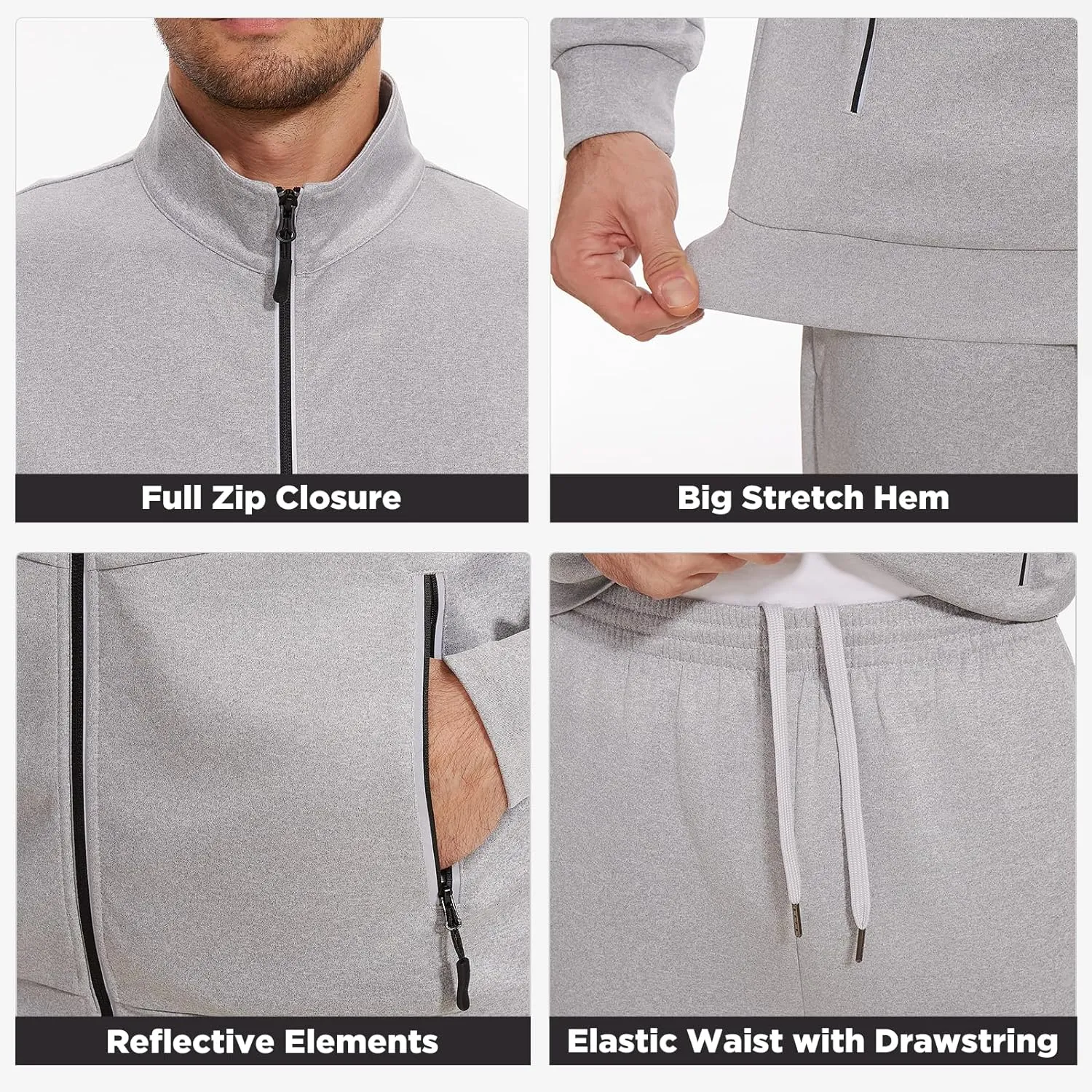 Men's Tracksuits Sweatsuits for Men Track Suits 2 Piece Set Casual Running Jogging Warm Up Full Zip Sweat Suits