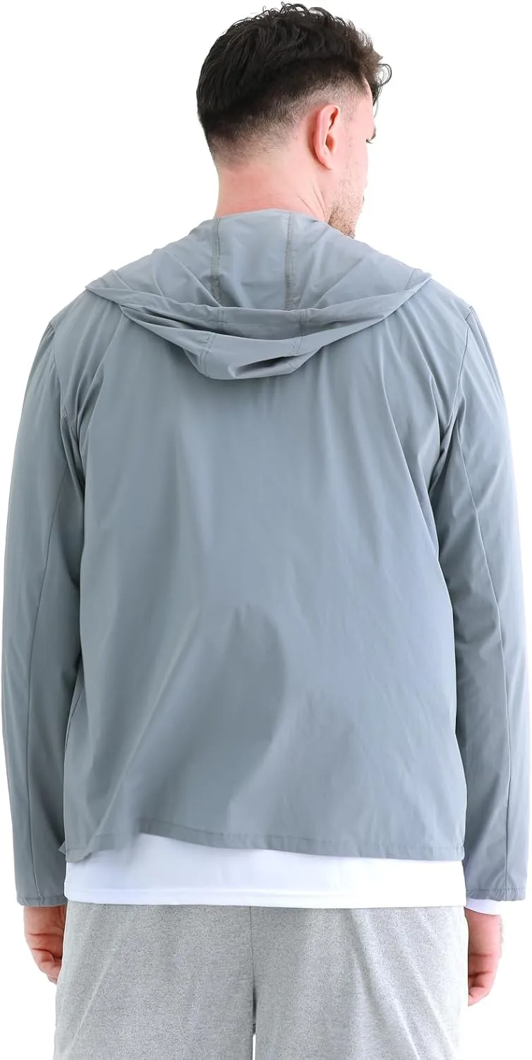Men's UPF 50  Sun Protection Shirts Jacket, Lightweight Full Zip Hoodie Long Sleeve Shirt for Fishing Hiking Running