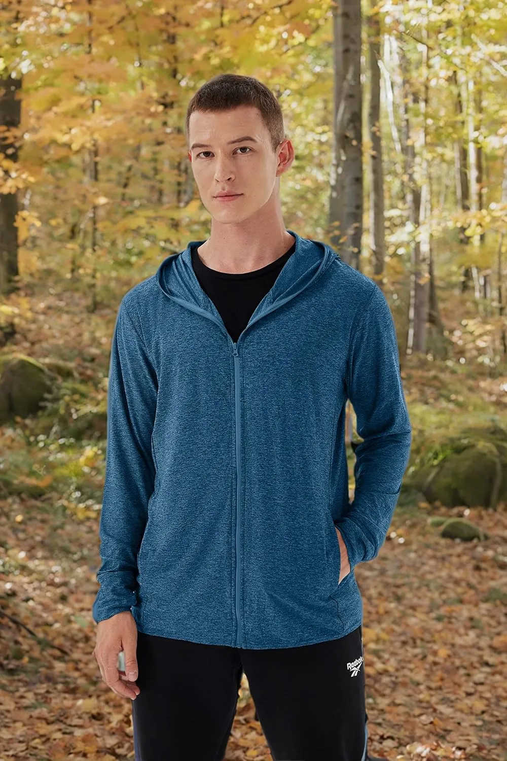 Mens UPF 50  UV Full Zip Sun Protection Hoodie Jacket With Thumb holes Cooling Lightweight Fishing Hiking Cooling Shirts men