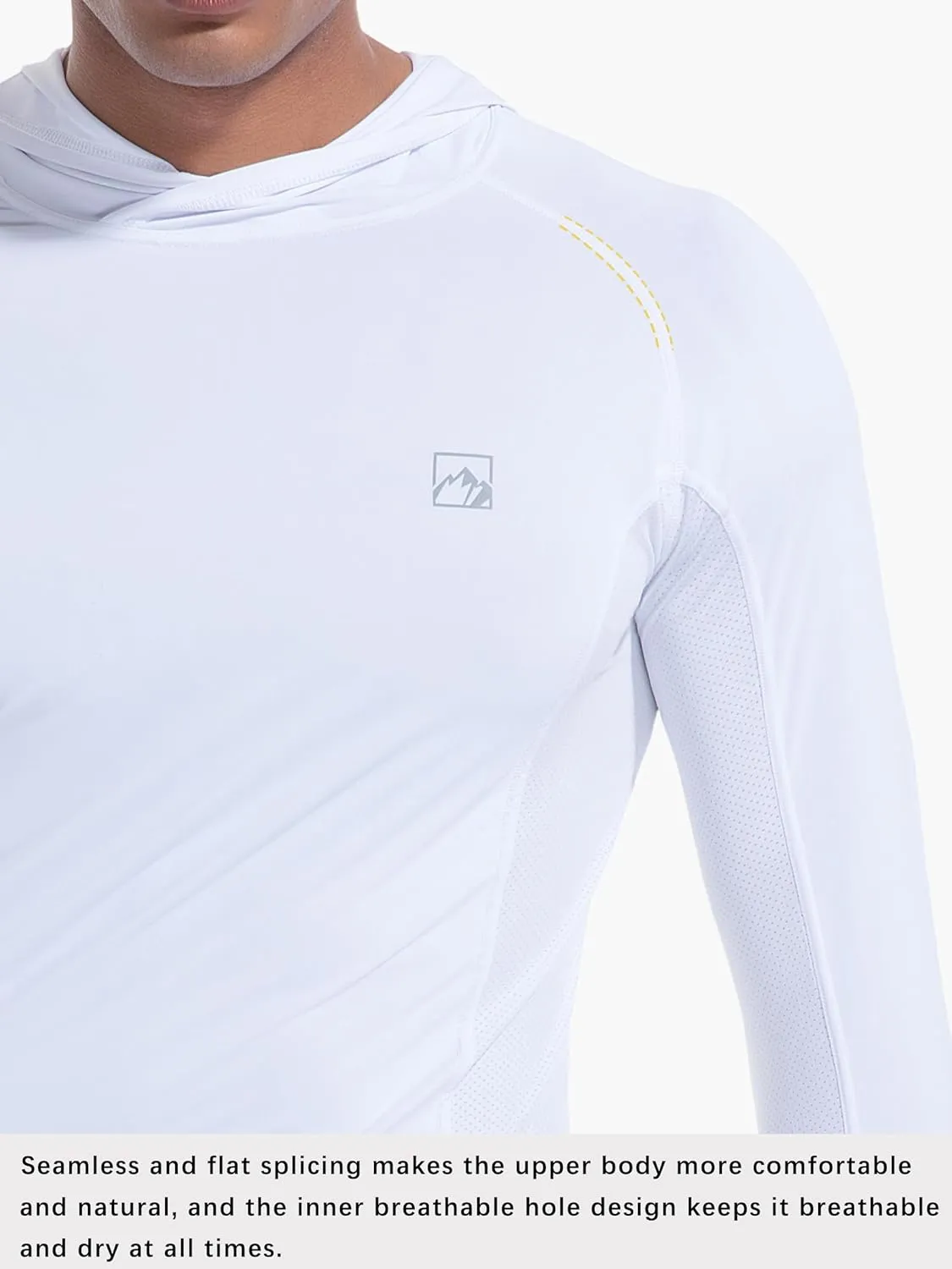 Men's UPF50  Hoodie Shirts Rash Guard Long Sleeve UV Sun Protection Lightweight Quick Dry SPF Fishing Athletic Running Swim