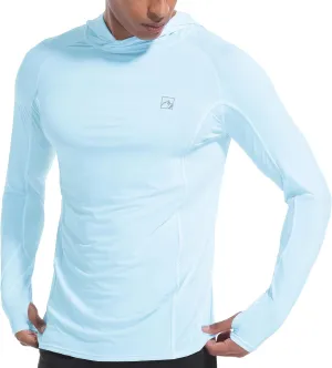 Men's UPF50  Hoodie Shirts Rash Guard Long Sleeve UV Sun Protection Lightweight Quick Dry SPF Fishing Athletic Running Swim