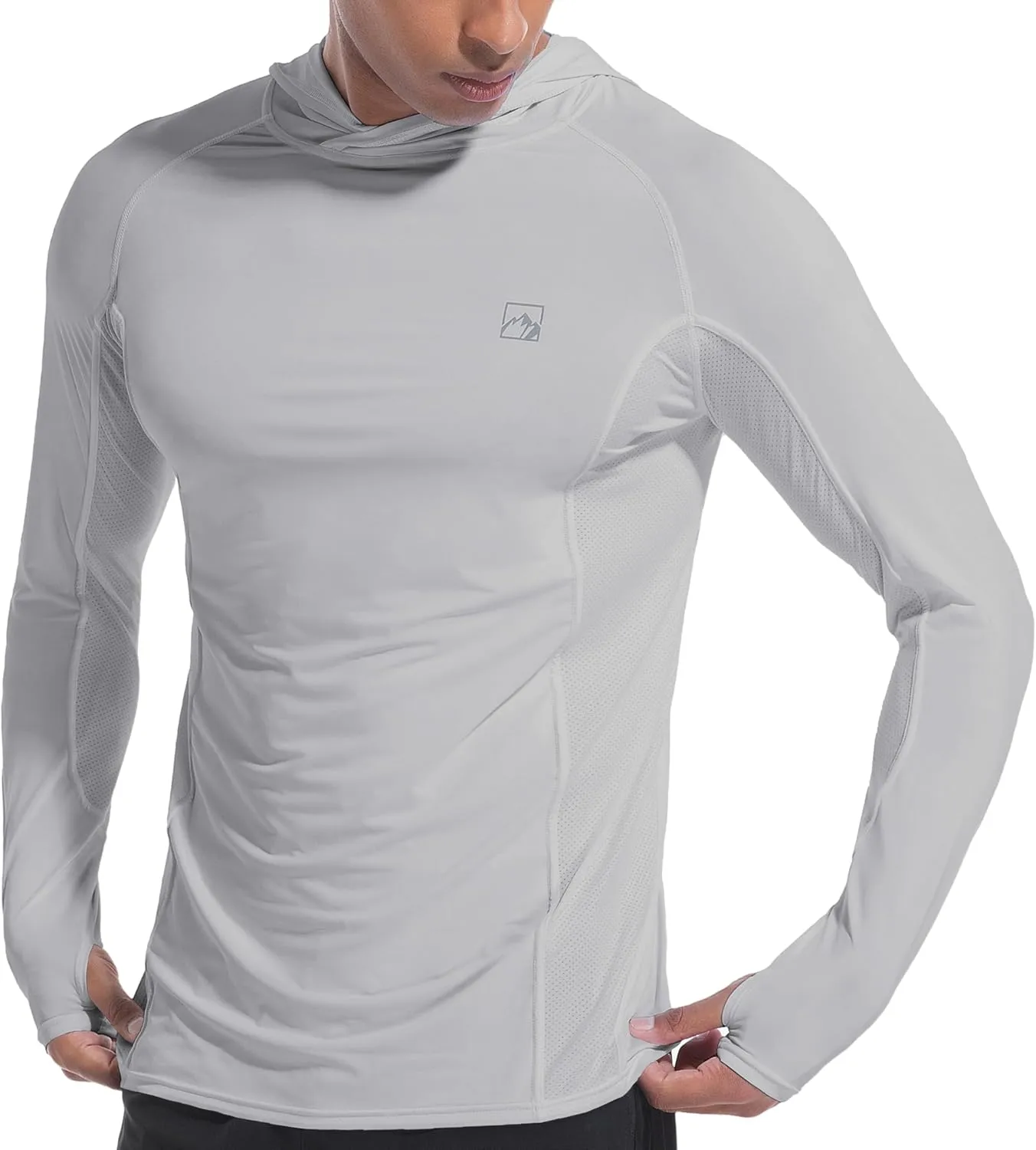 Men's UPF50  Hoodie Shirts Rash Guard Long Sleeve UV Sun Protection Lightweight Quick Dry SPF Fishing Athletic Running Swim