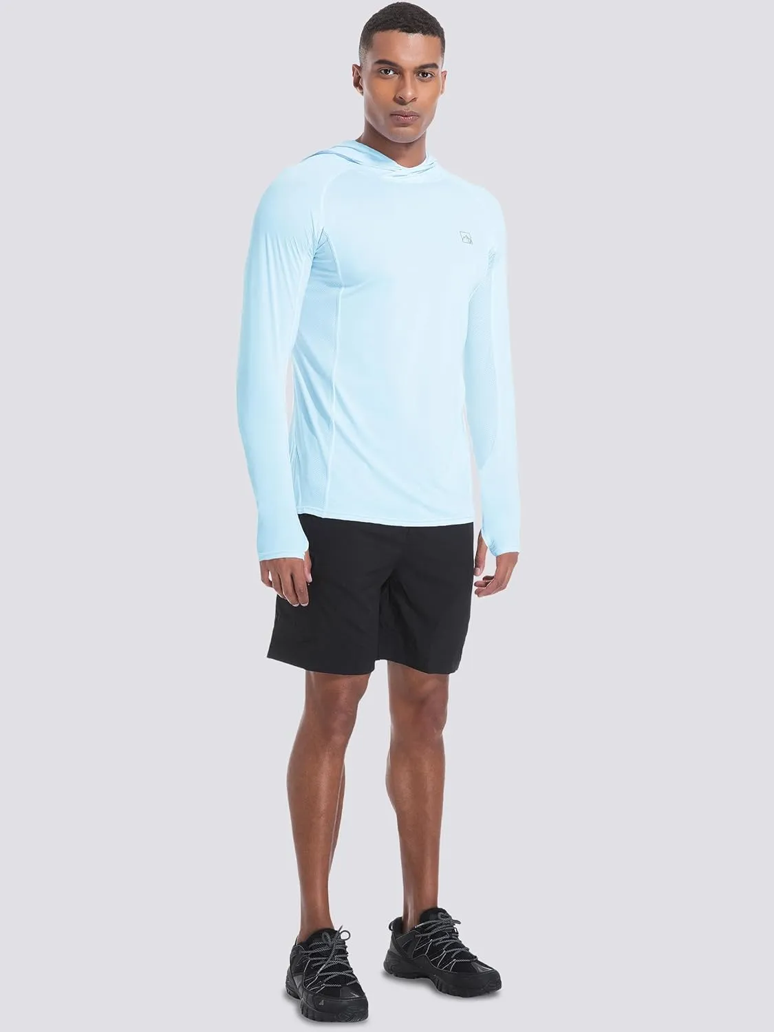 Men's UPF50  Hoodie Shirts Rash Guard Long Sleeve UV Sun Protection Lightweight Quick Dry SPF Fishing Athletic Running Swim