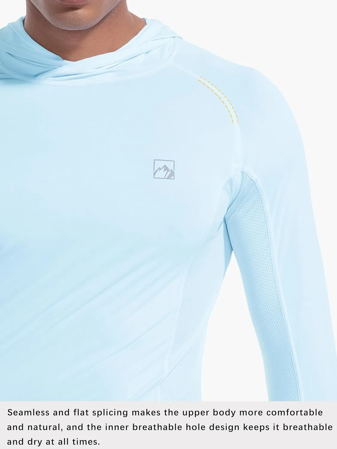 Men's UPF50  Hoodie Shirts Rash Guard Long Sleeve UV Sun Protection Lightweight Quick Dry SPF Fishing Athletic Running Swim