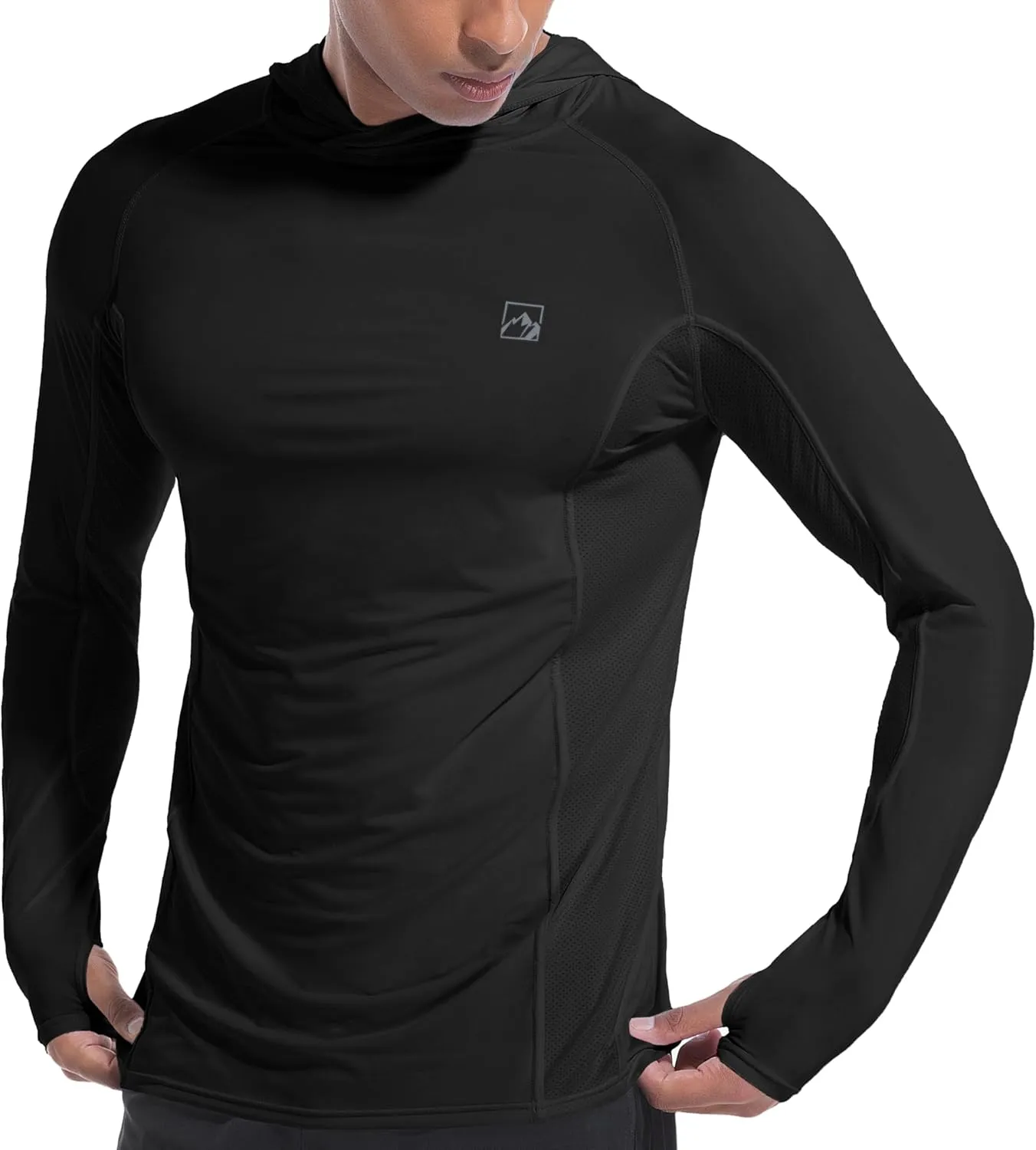 Men's UPF50  Hoodie Shirts Rash Guard Long Sleeve UV Sun Protection Lightweight Quick Dry SPF Fishing Athletic Running Swim