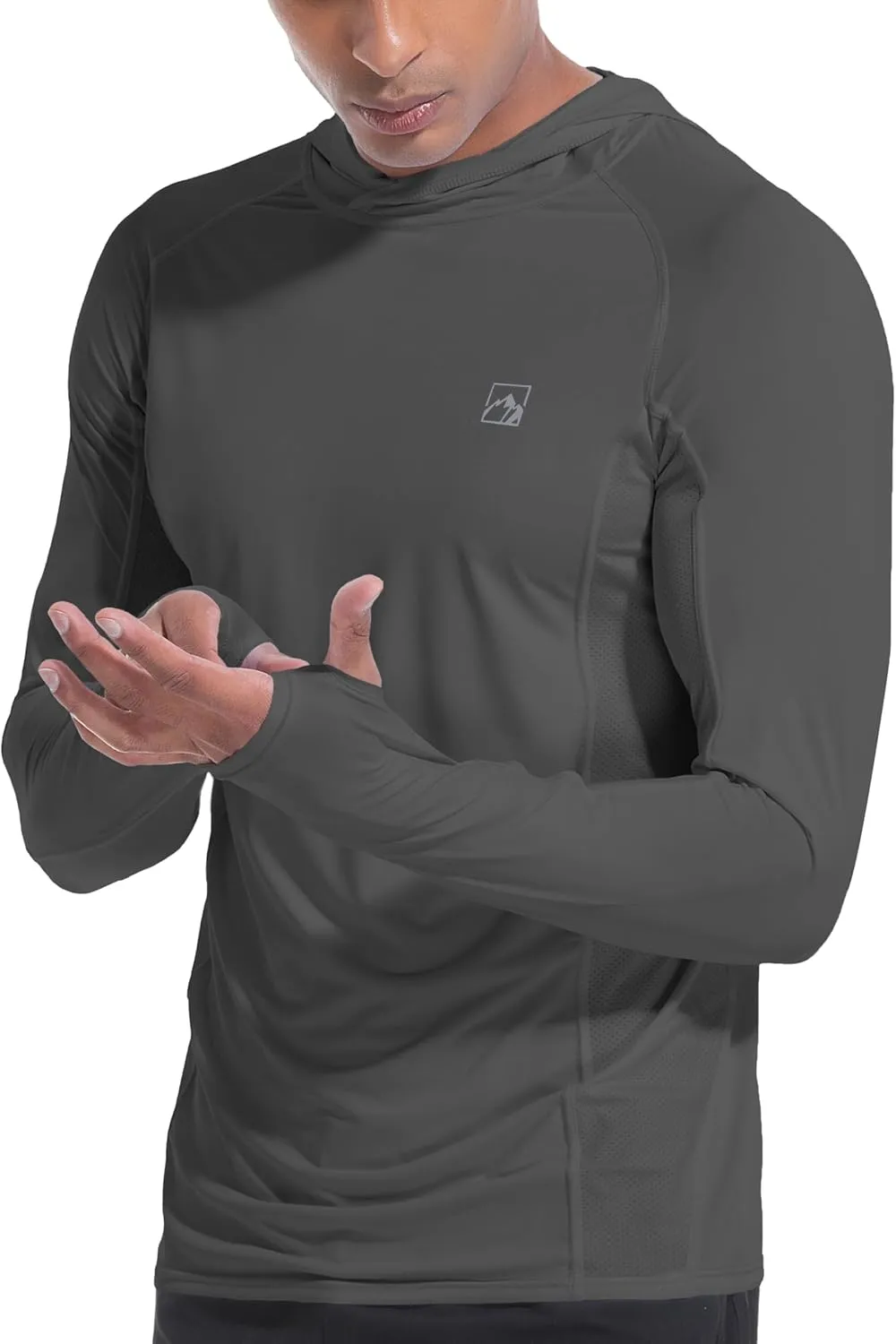 Men's UPF50  Hoodie Shirts Rash Guard Long Sleeve UV Sun Protection Lightweight Quick Dry SPF Fishing Athletic Running Swim