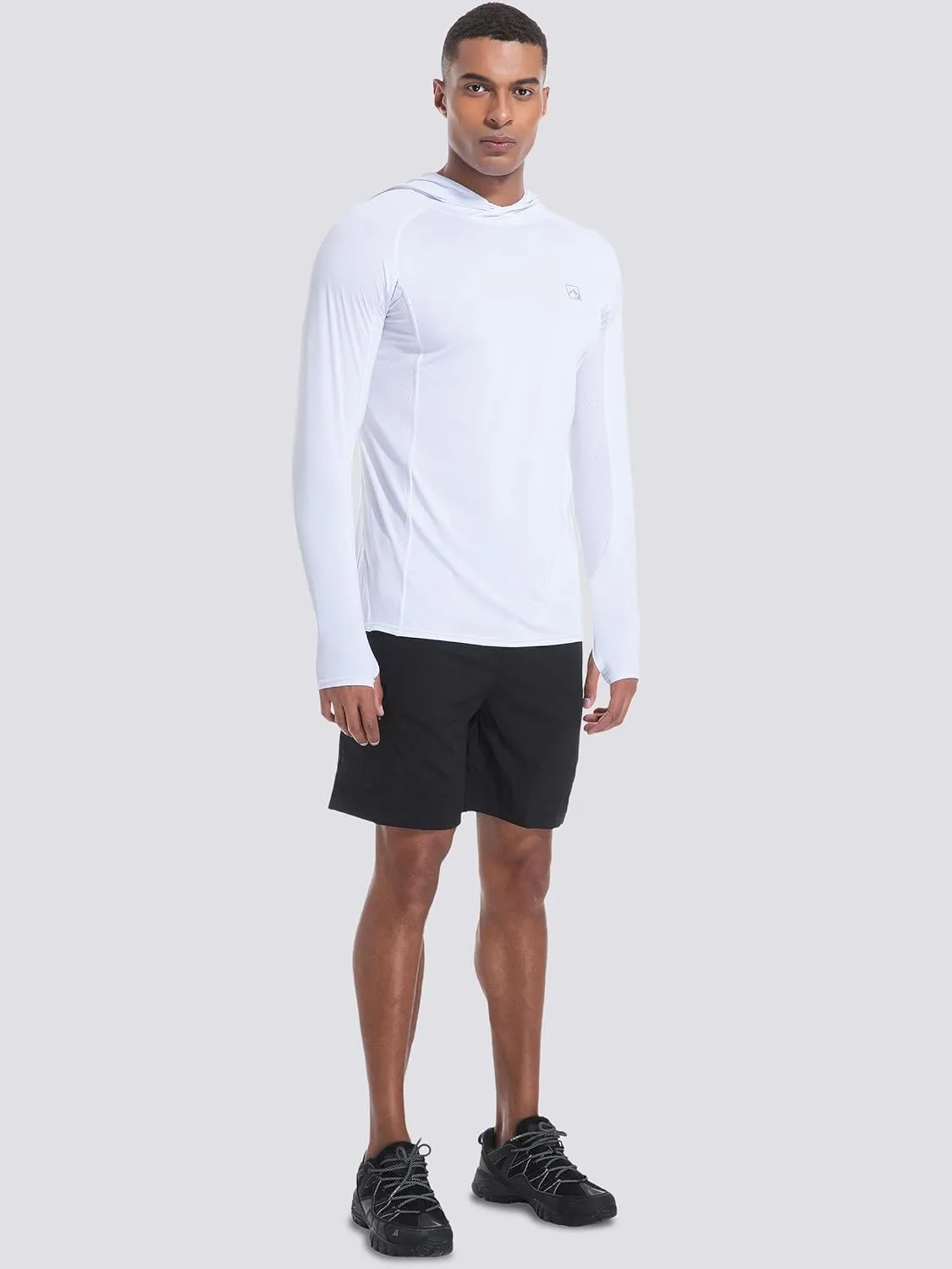 Men's UPF50  Hoodie Shirts Rash Guard Long Sleeve UV Sun Protection Lightweight Quick Dry SPF Fishing Athletic Running Swim