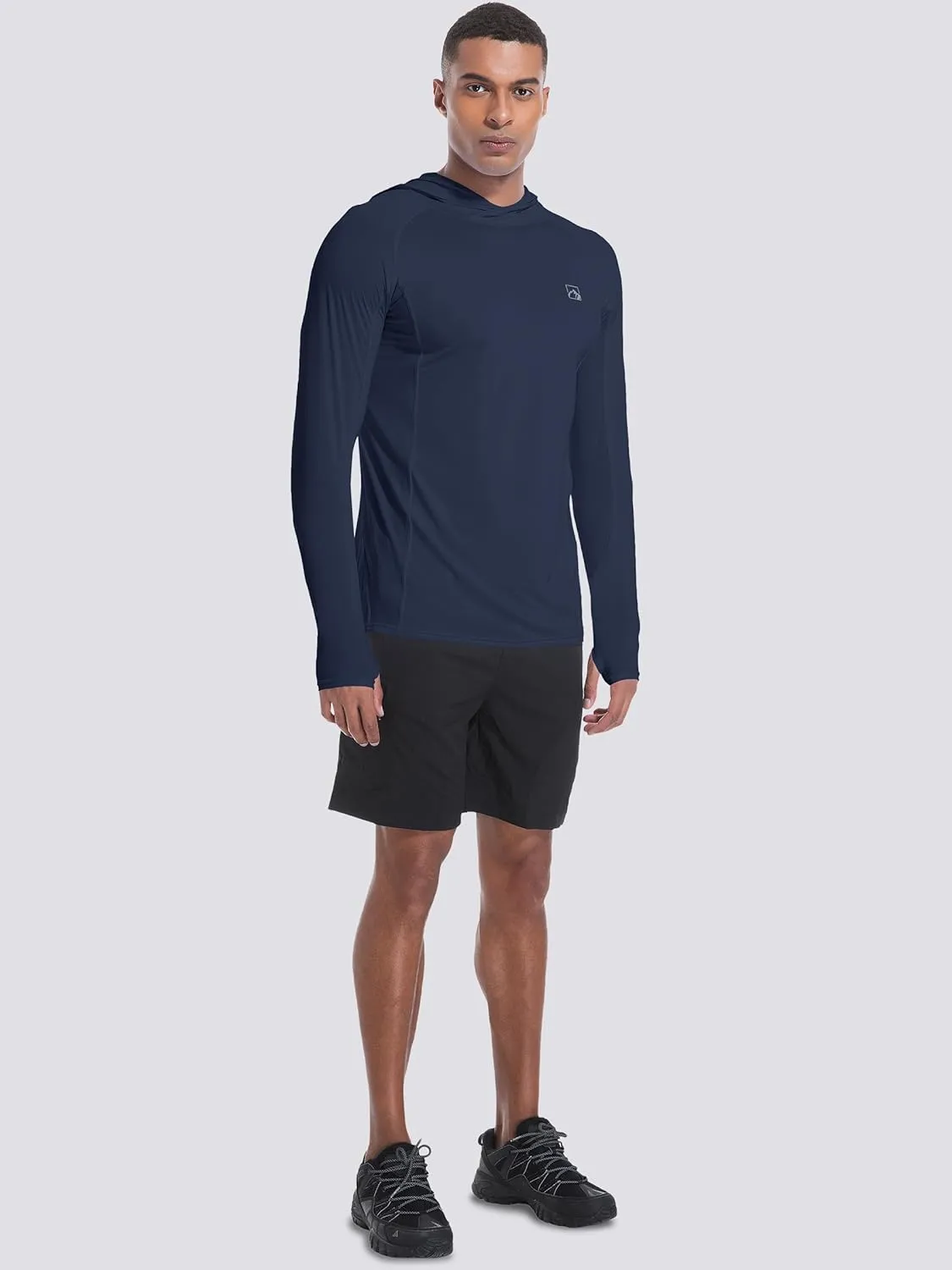 Men's UPF50  Hoodie Shirts Rash Guard Long Sleeve UV Sun Protection Lightweight Quick Dry SPF Fishing Athletic Running Swim