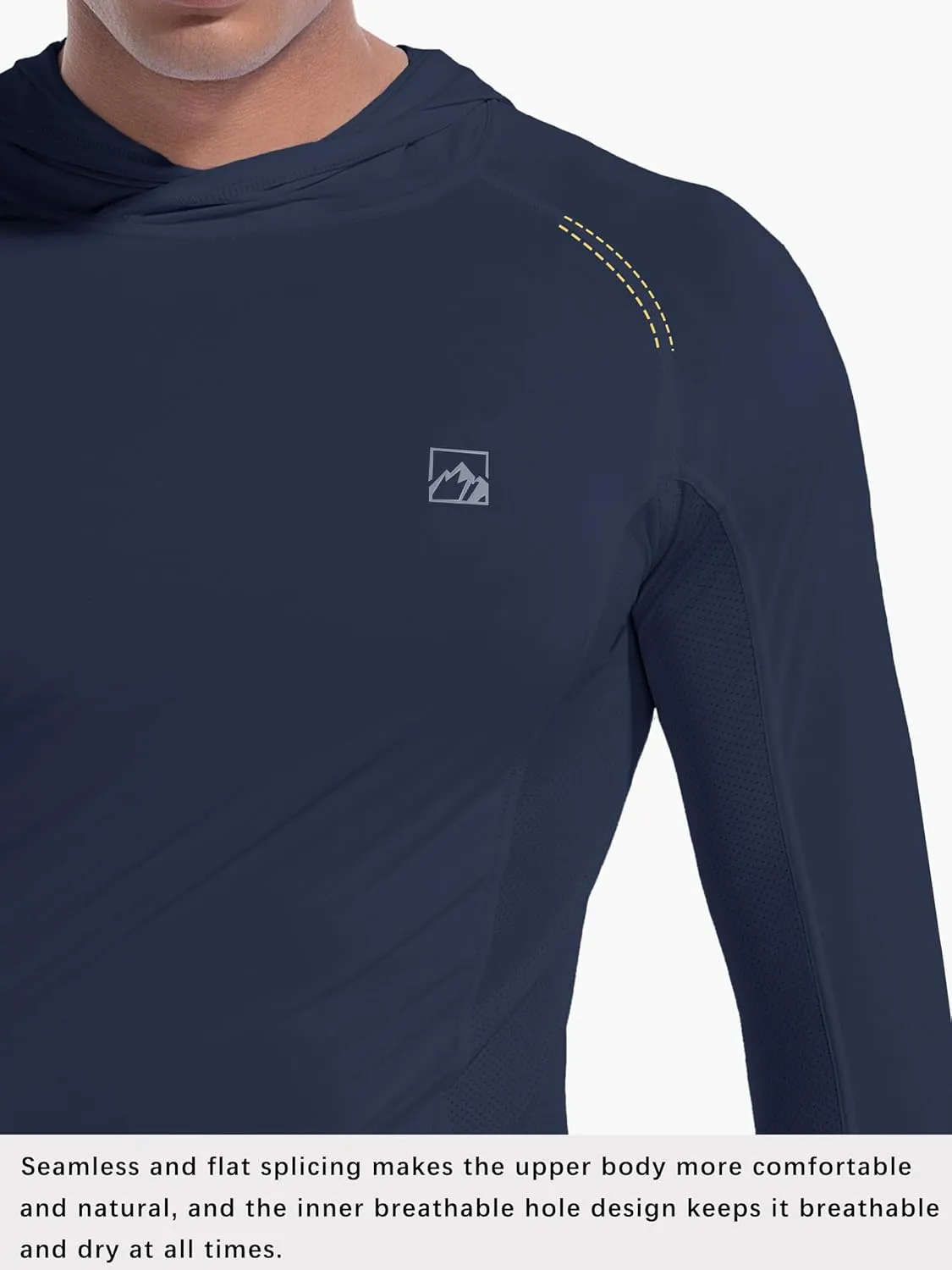 Men's UPF50  Hoodie Shirts Rash Guard Long Sleeve UV Sun Protection Lightweight Quick Dry SPF Fishing Athletic Running Swim