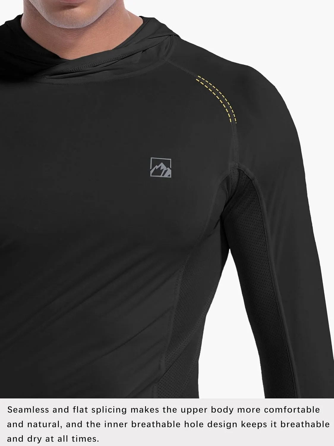 Men's UPF50  Hoodie Shirts Rash Guard Long Sleeve UV Sun Protection Lightweight Quick Dry SPF Fishing Athletic Running Swim