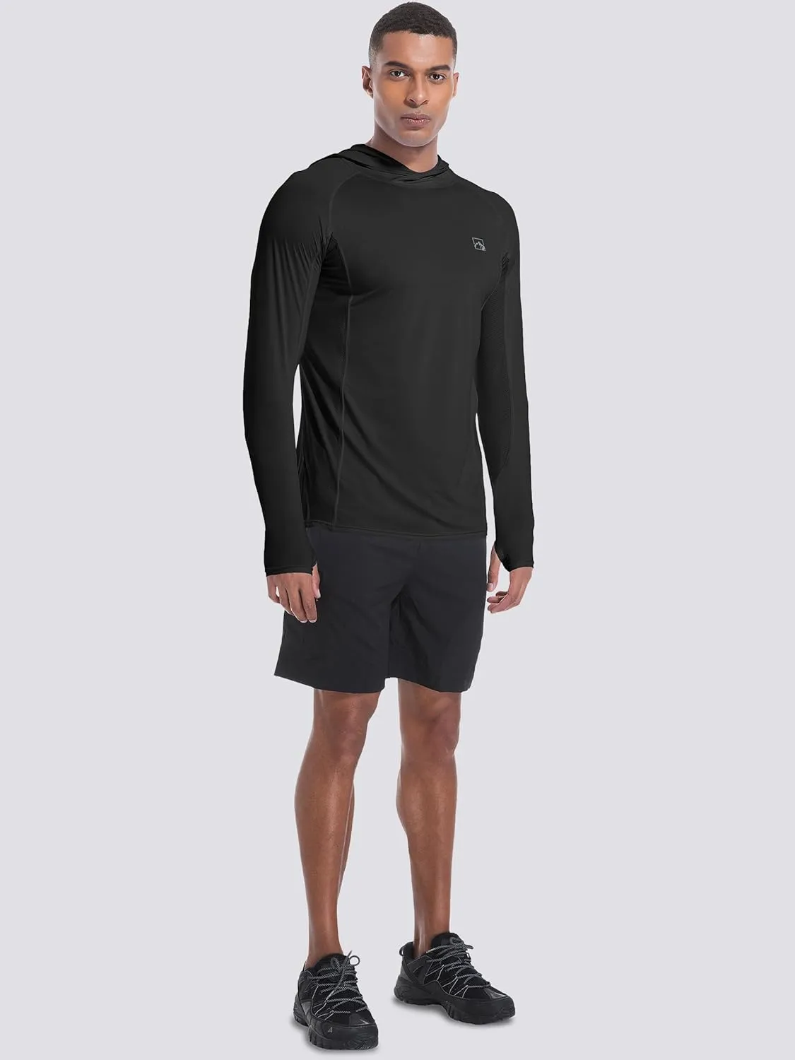 Men's UPF50  Hoodie Shirts Rash Guard Long Sleeve UV Sun Protection Lightweight Quick Dry SPF Fishing Athletic Running Swim