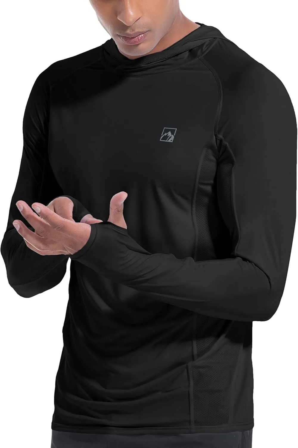 Men's UPF50  Hoodie Shirts Rash Guard Long Sleeve UV Sun Protection Lightweight Quick Dry SPF Fishing Athletic Running Swim