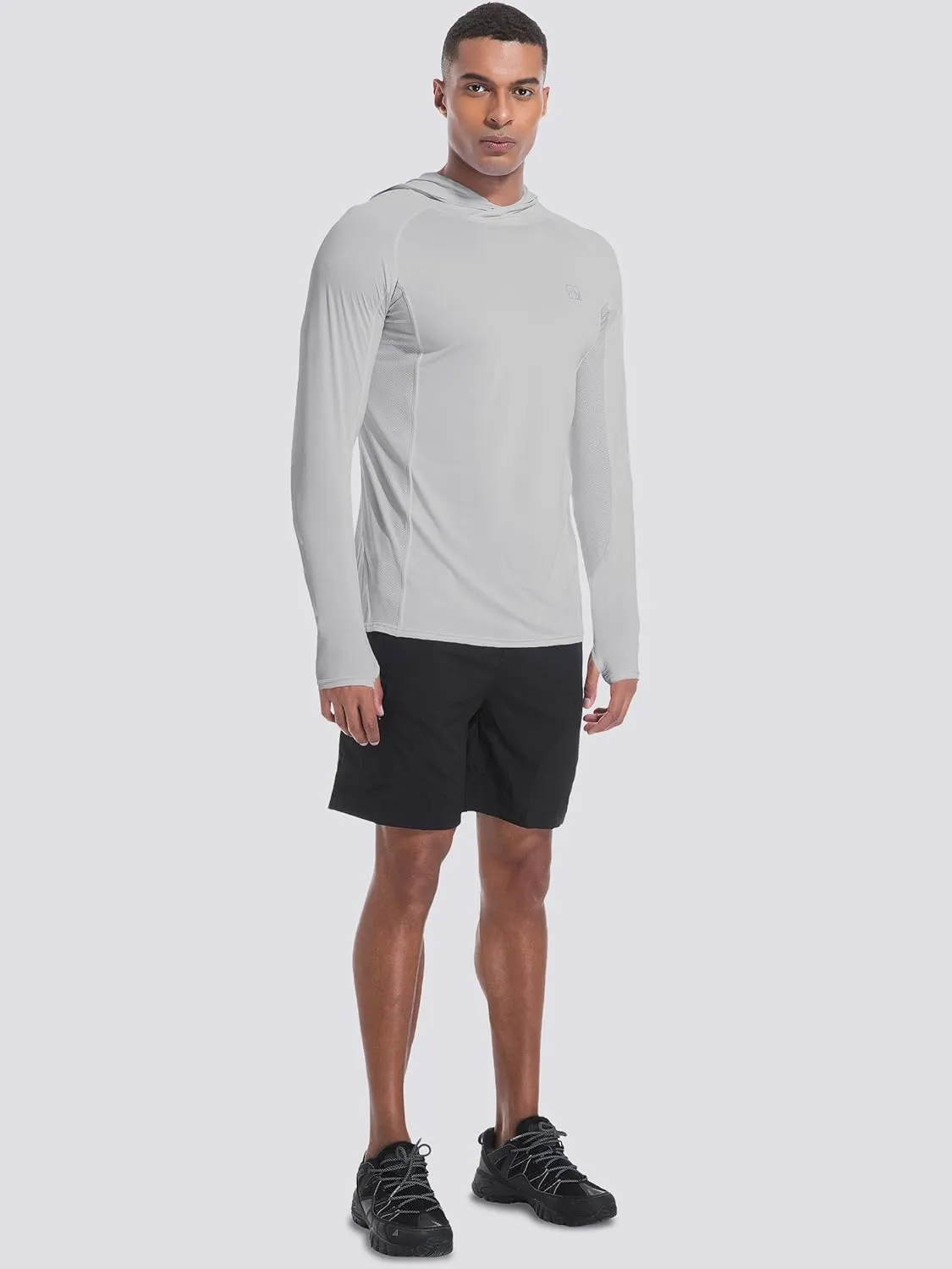 Men's UPF50  Hoodie Shirts Rash Guard Long Sleeve UV Sun Protection Lightweight Quick Dry SPF Fishing Athletic Running Swim