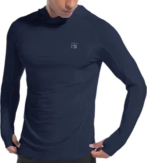 Men's UPF50  Hoodie Shirts Rash Guard Long Sleeve UV Sun Protection Lightweight Quick Dry SPF Fishing Athletic Running Swim