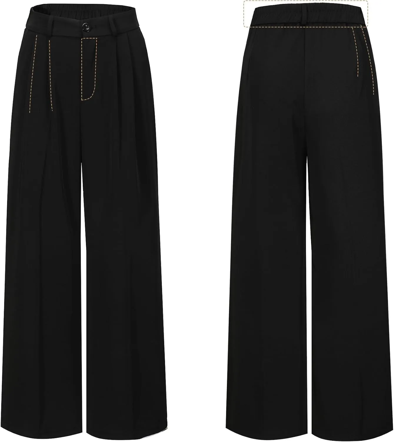 MGWDT Womens Dress Pants Fall Fashion 2024 Wide Leg Pants Casual for Work High Elastic Waisted Fall Season Trousers