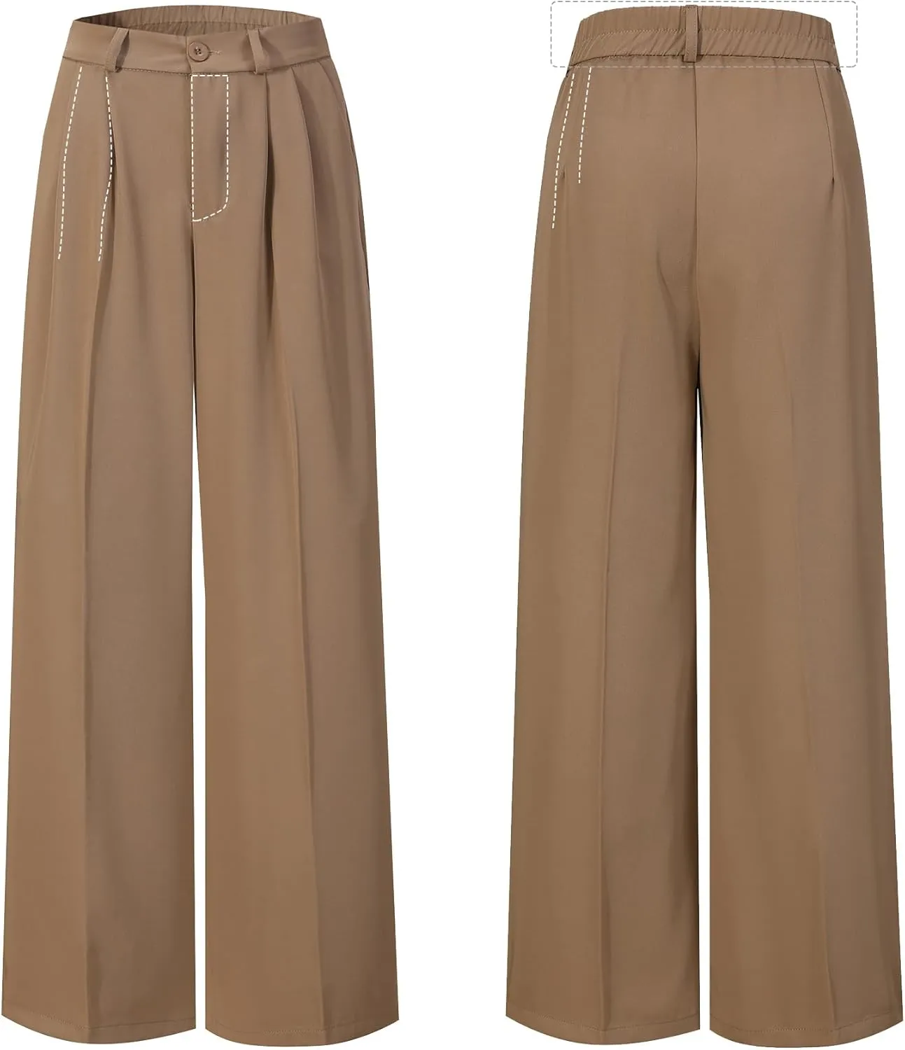 MGWDT Womens Dress Pants Fall Fashion 2024 Wide Leg Pants Casual for Work High Elastic Waisted Fall Season Trousers