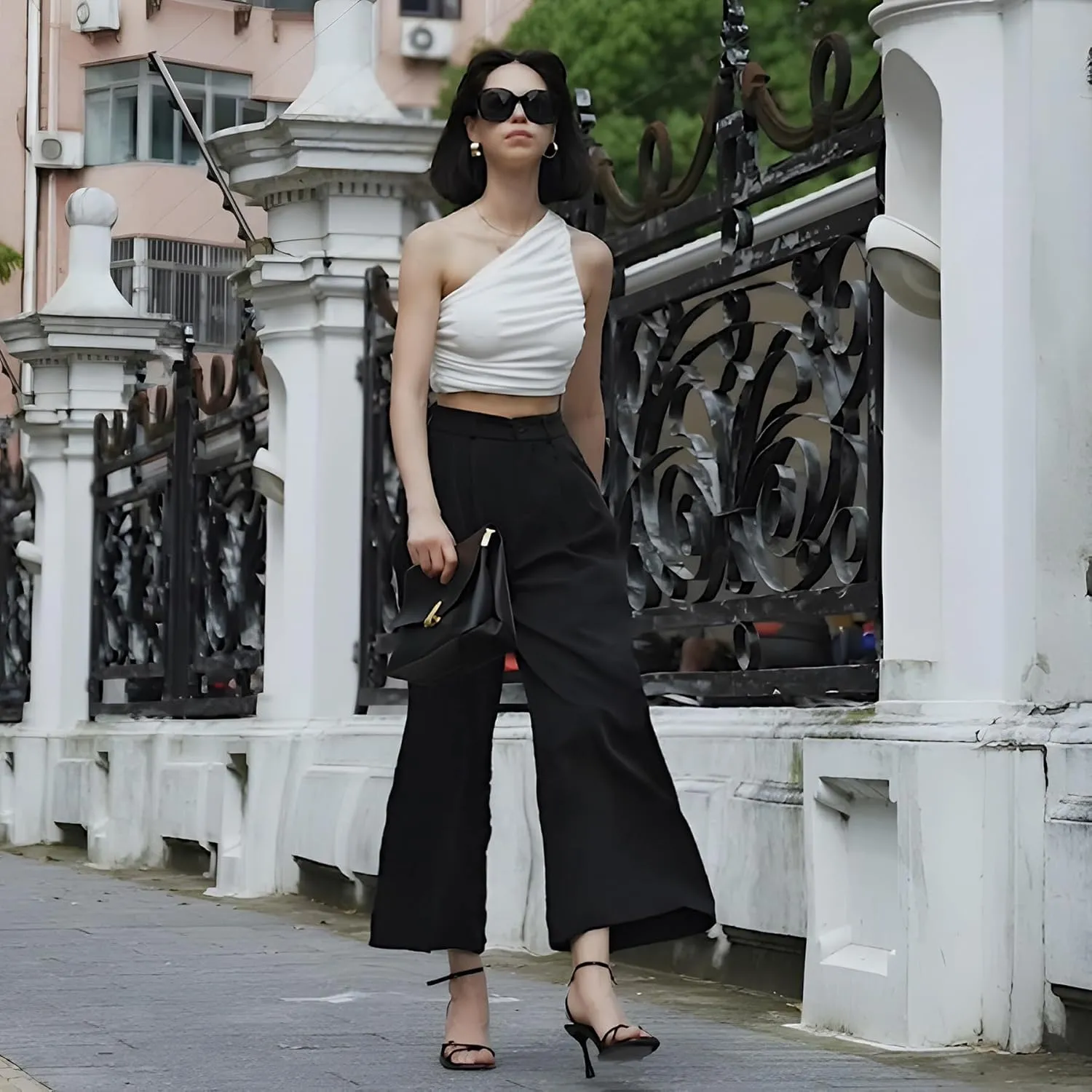 MGWDT Womens Dress Pants Fall Fashion 2024 Wide Leg Pants Casual for Work High Elastic Waisted Fall Season Trousers