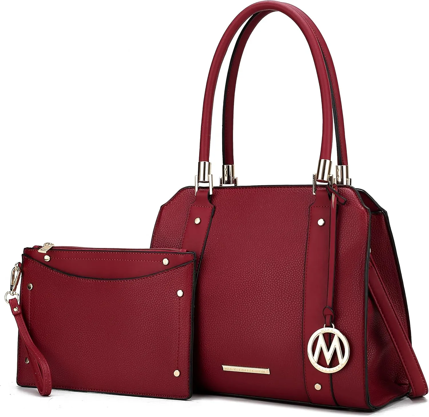 MKF Collection Crossbody Shoulder Handbag with wristlet for Women, Vegan Leather Top-Handle Satchel Purse bag