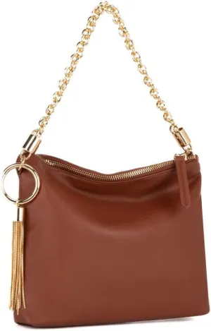 MKF Collection Shoulder Bag for Women, Vegan Leather Handbag Top-Handle Hobo Bag Purse Chain Strap By Mia K