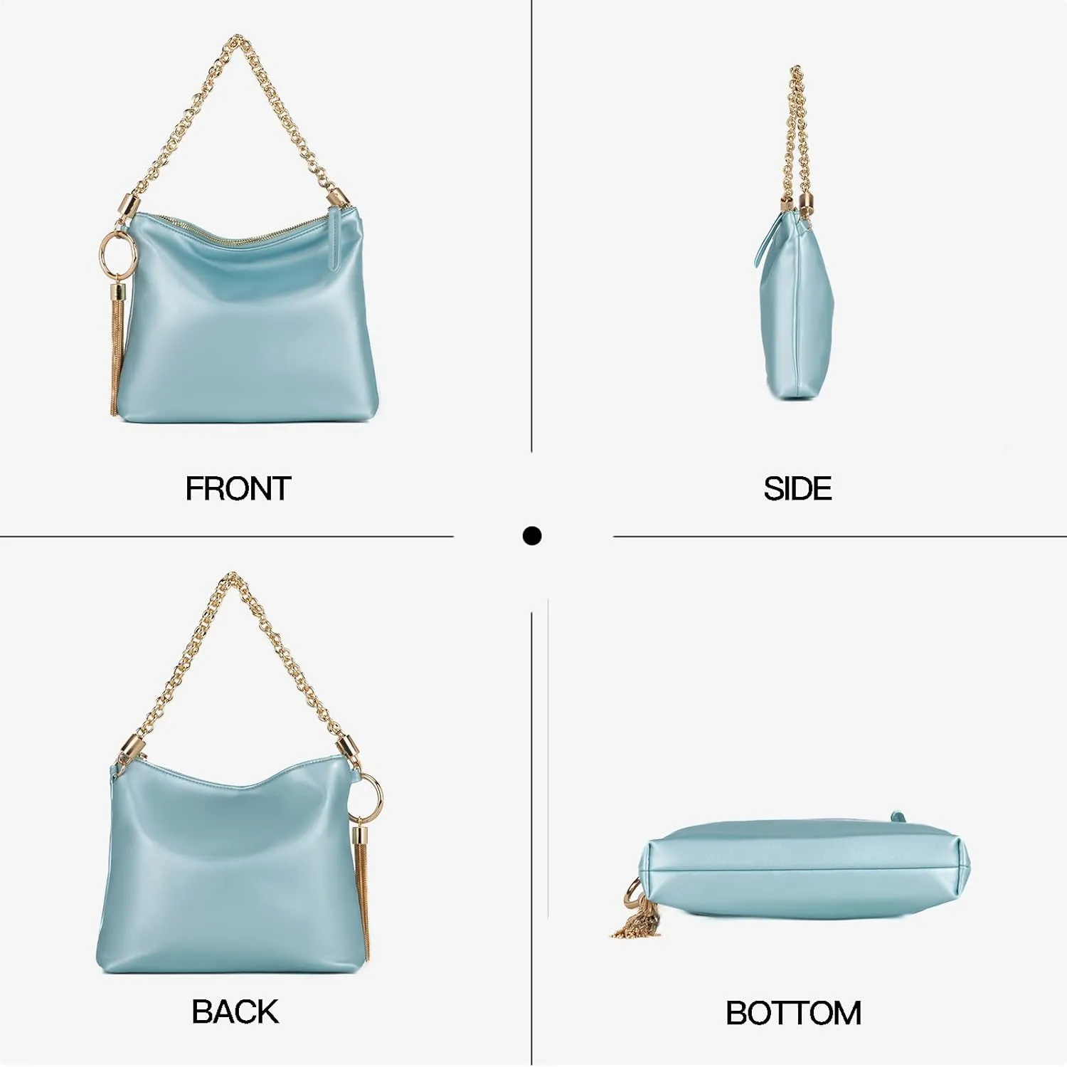 MKF Collection Shoulder Bag for Women, Vegan Leather Handbag Top-Handle Hobo Bag Purse Chain Strap By Mia K