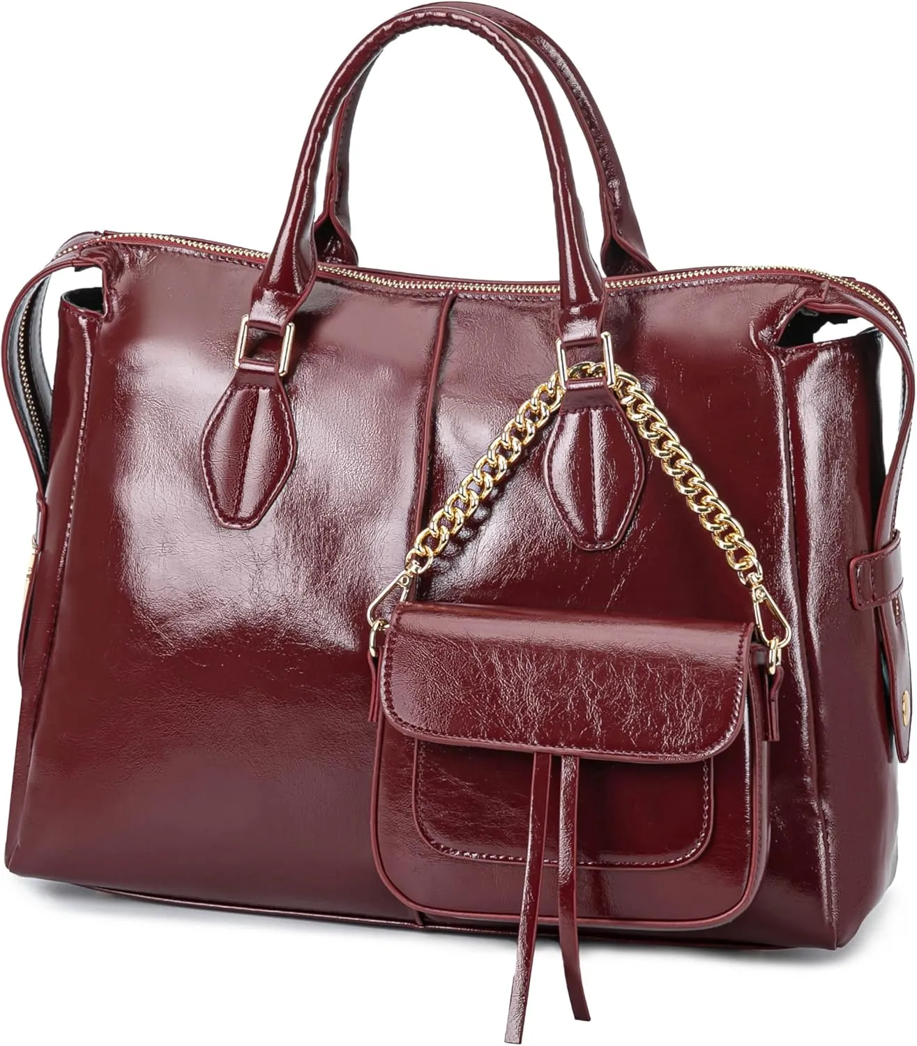 MKF Collection Women's Tote Bag & Wristlet Wallet Purse Set, Vegan Leather Shoulder Bag Top-Handle Handbag by Mia K