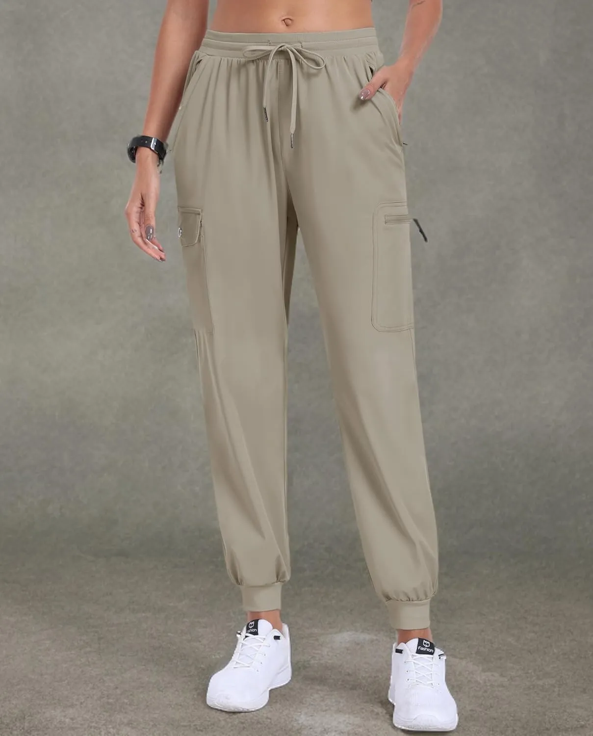 MoFiz Women's Cargo Pants with Pockets Lightweight Quick Dry Outdoor Travel Hiking Pants Running Joggers Sweatpants