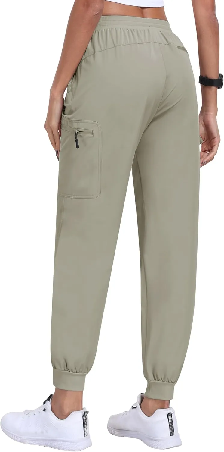 MoFiz Women's Cargo Pants with Pockets Lightweight Quick Dry Outdoor Travel Hiking Pants Running Joggers Sweatpants