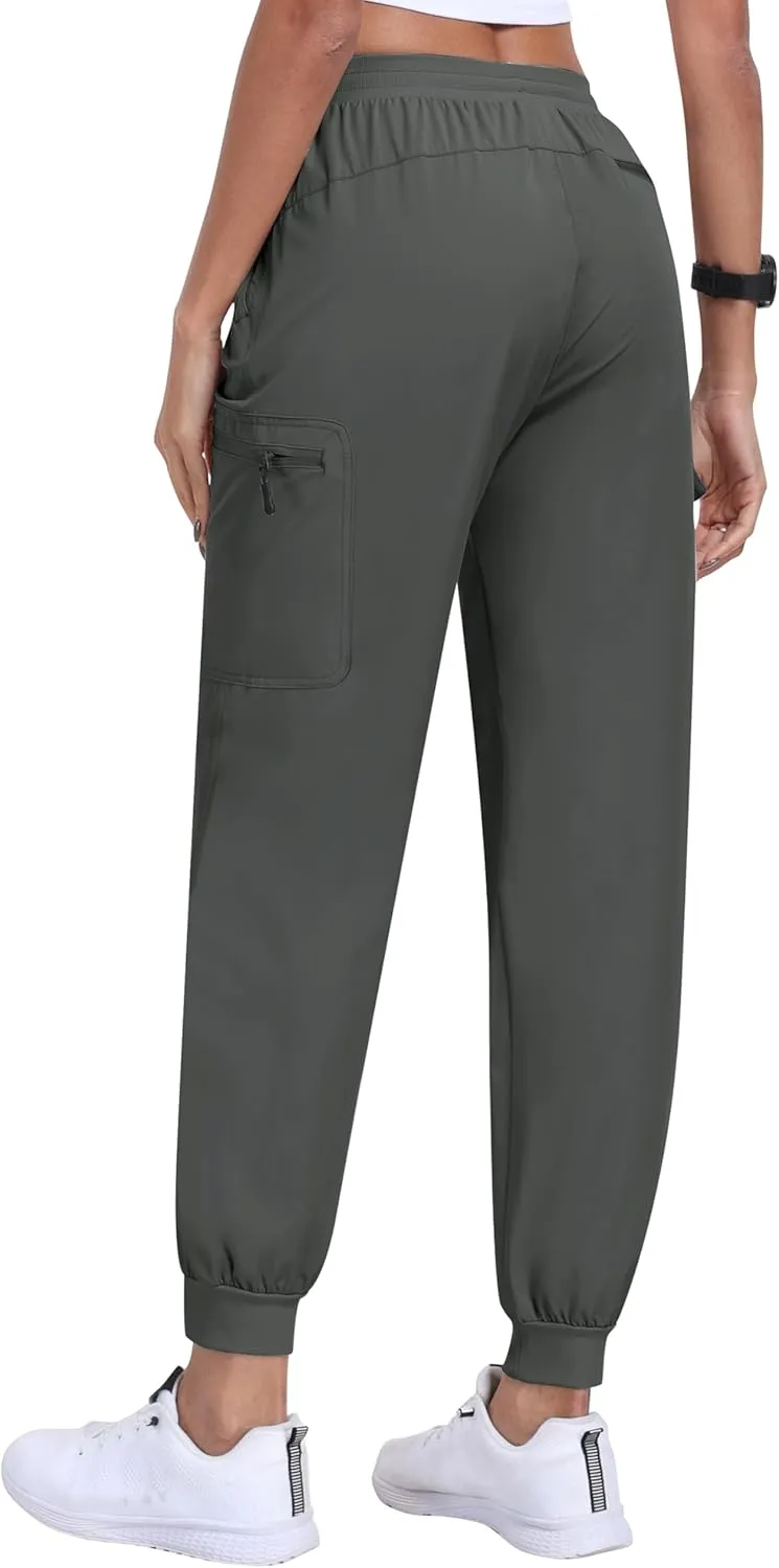 MoFiz Women's Cargo Pants with Pockets Lightweight Quick Dry Outdoor Travel Hiking Pants Running Joggers Sweatpants