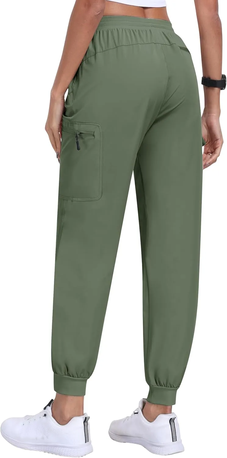 MoFiz Women's Cargo Pants with Pockets Lightweight Quick Dry Outdoor Travel Hiking Pants Running Joggers Sweatpants