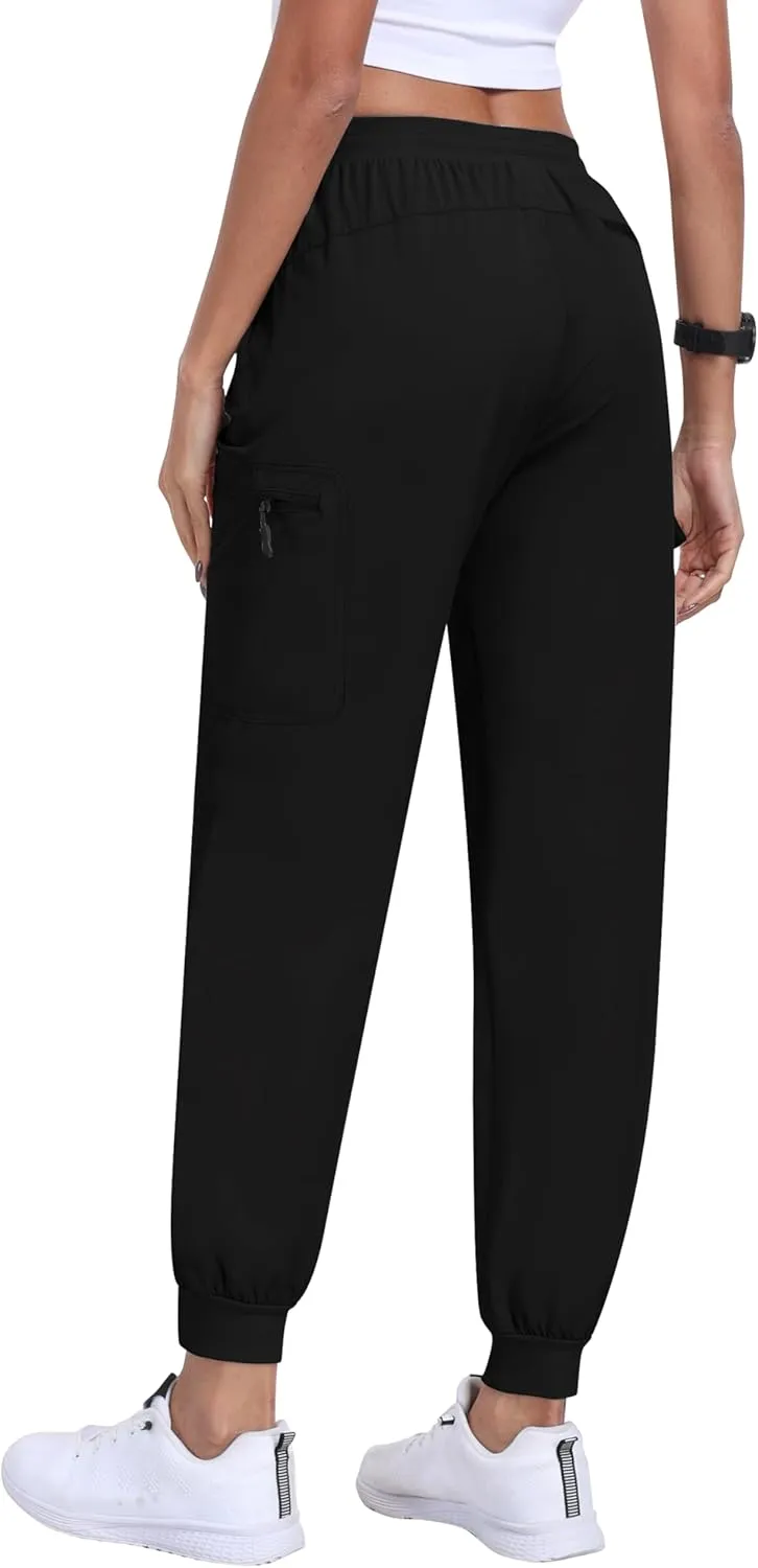 MoFiz Women's Cargo Pants with Pockets Lightweight Quick Dry Outdoor Travel Hiking Pants Running Joggers Sweatpants
