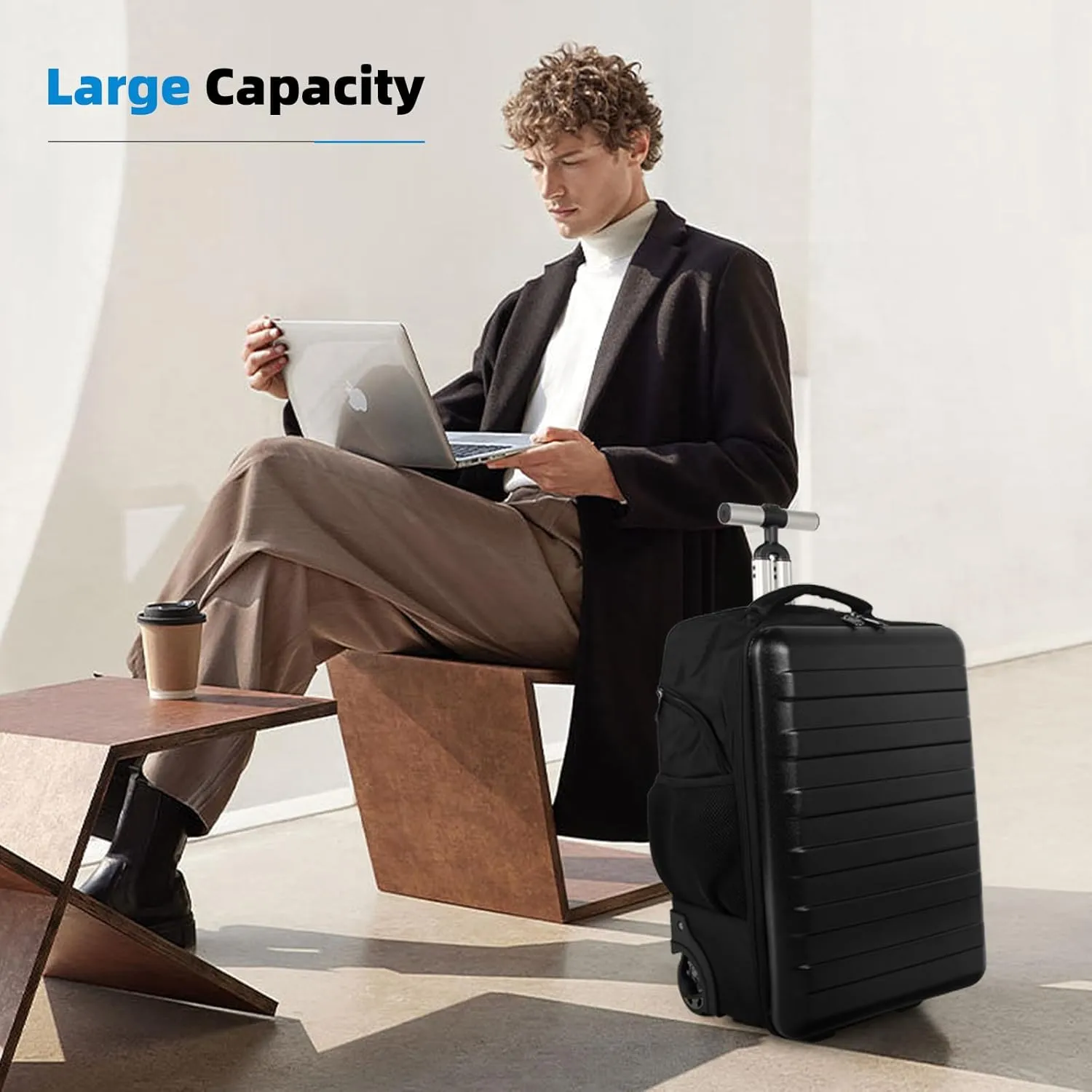 Multi-Useful Carry-On Luggage Fit 17.3 Inch Laptop airline approved with WheelsTravel suitcase backpack with wheels that can be pulled and carried for Overnight bag and Business19Inch