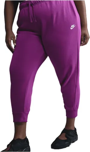 Nike Sportswear Club Fleece Women's Mid-Rise Joggers (Plus Size) (DV5085-518, Hot Fuchsia/White)