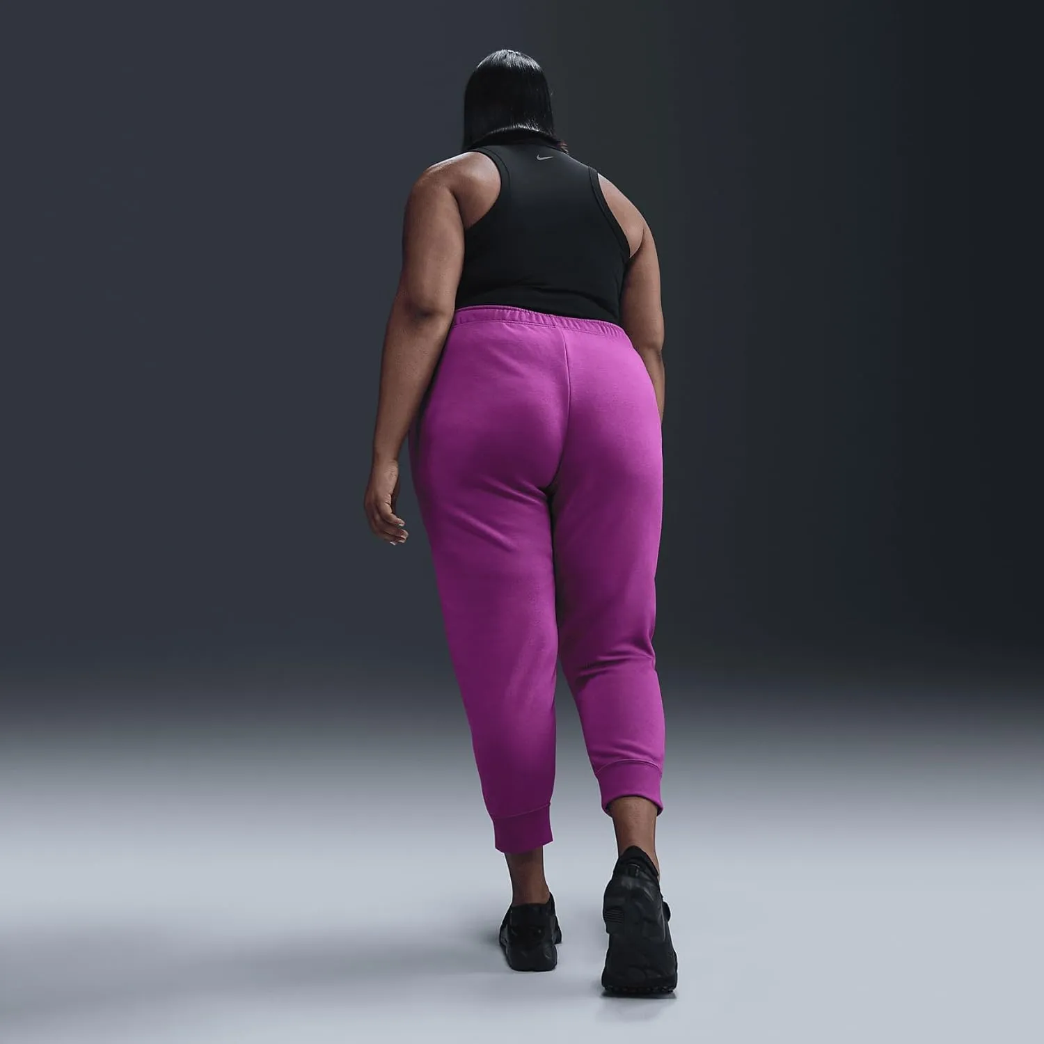 Nike Sportswear Club Fleece Women's Mid-Rise Joggers (Plus Size) (DV5085-518, Hot Fuchsia/White)