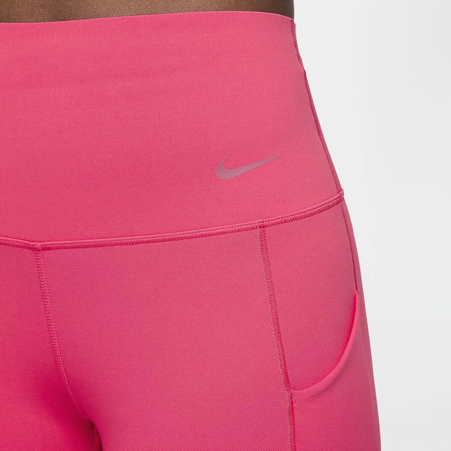 Nike Universa Women's Medium-Support High-Waisted 7/8 Leggings with Pockets (DQ5897-629, Aster Pink/Black)