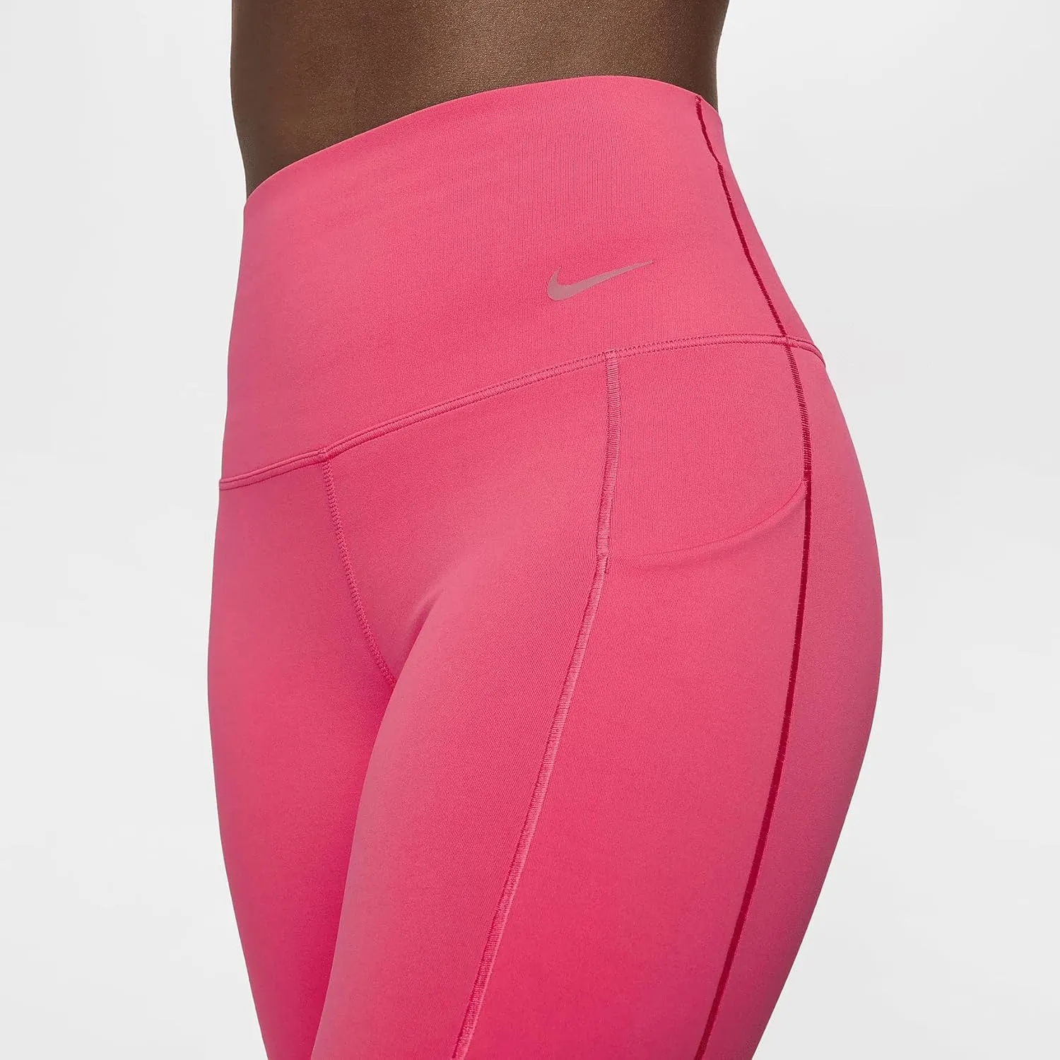 Nike Universa Women's Medium-Support High-Waisted 7/8 Leggings with Pockets (DQ5897-629, Aster Pink/Black)
