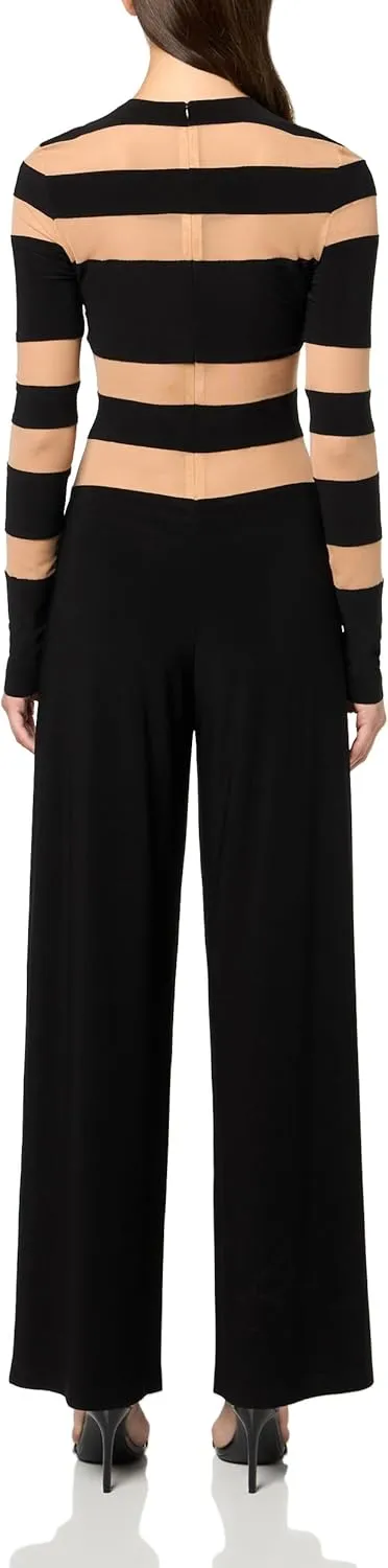 Norma Kamali womens Spliced Straight Leg Jumpsuit