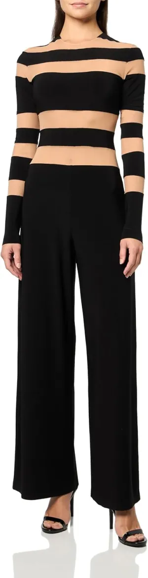 Norma Kamali womens Spliced Straight Leg Jumpsuit