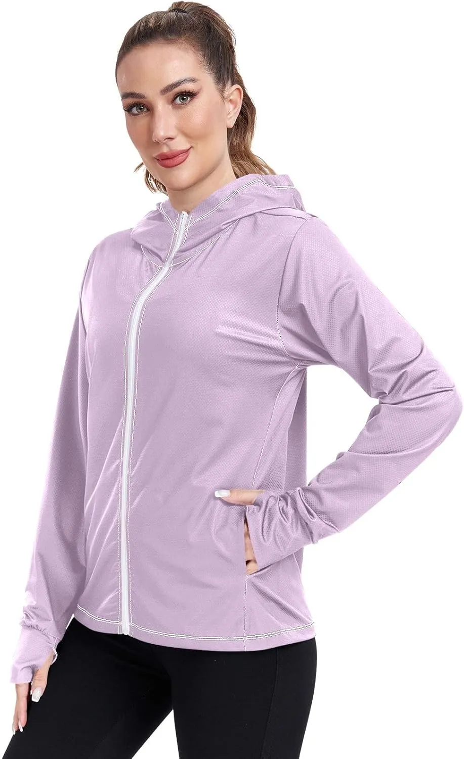 ODAWA Womens Upf Hoodie Wisteria Women's Hoodie Rash Guard Long Sleeve Spf 50 Quick Dry Cooling Shirts