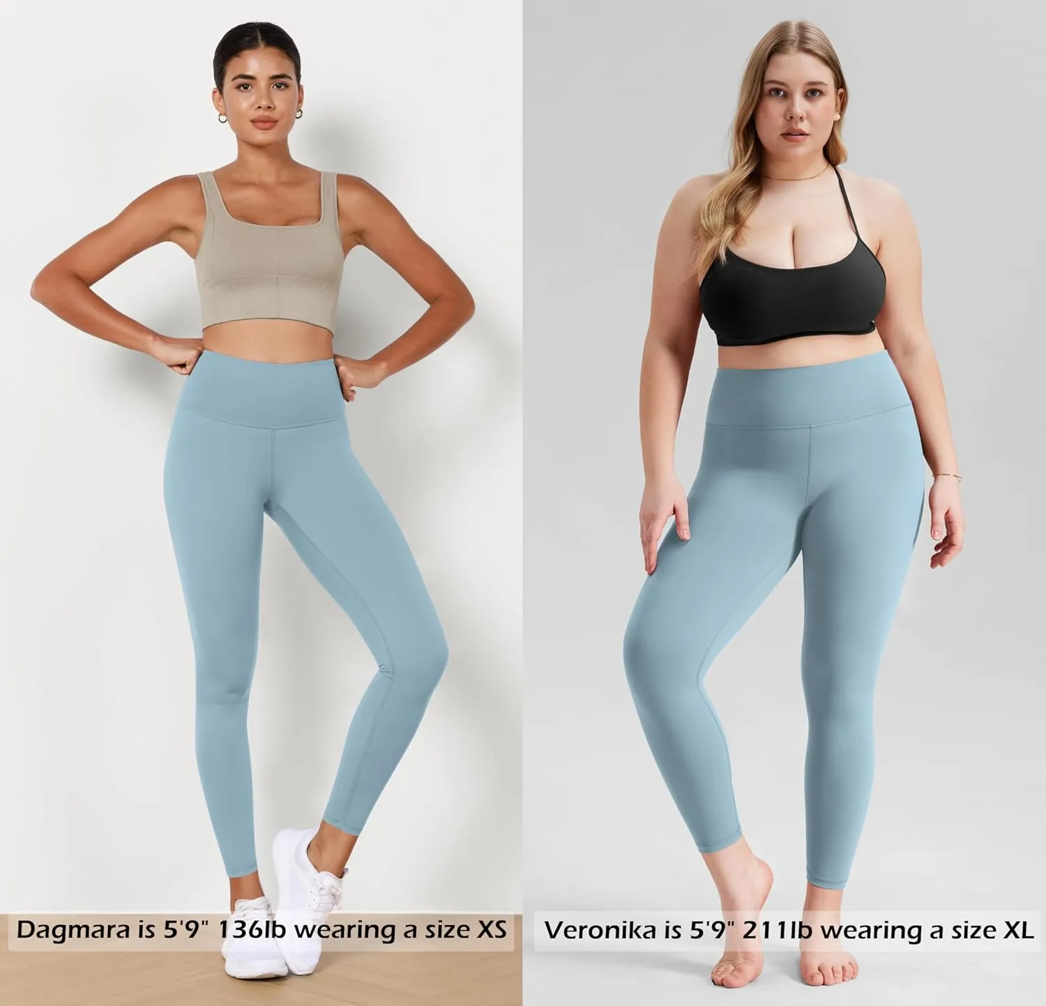 ODODOS Women's High Waist Workout Leggings 2-Pack Tummy Control Yoga Pants - 25" / 28" Inseam, ODLEX Fabric-Squat Proof