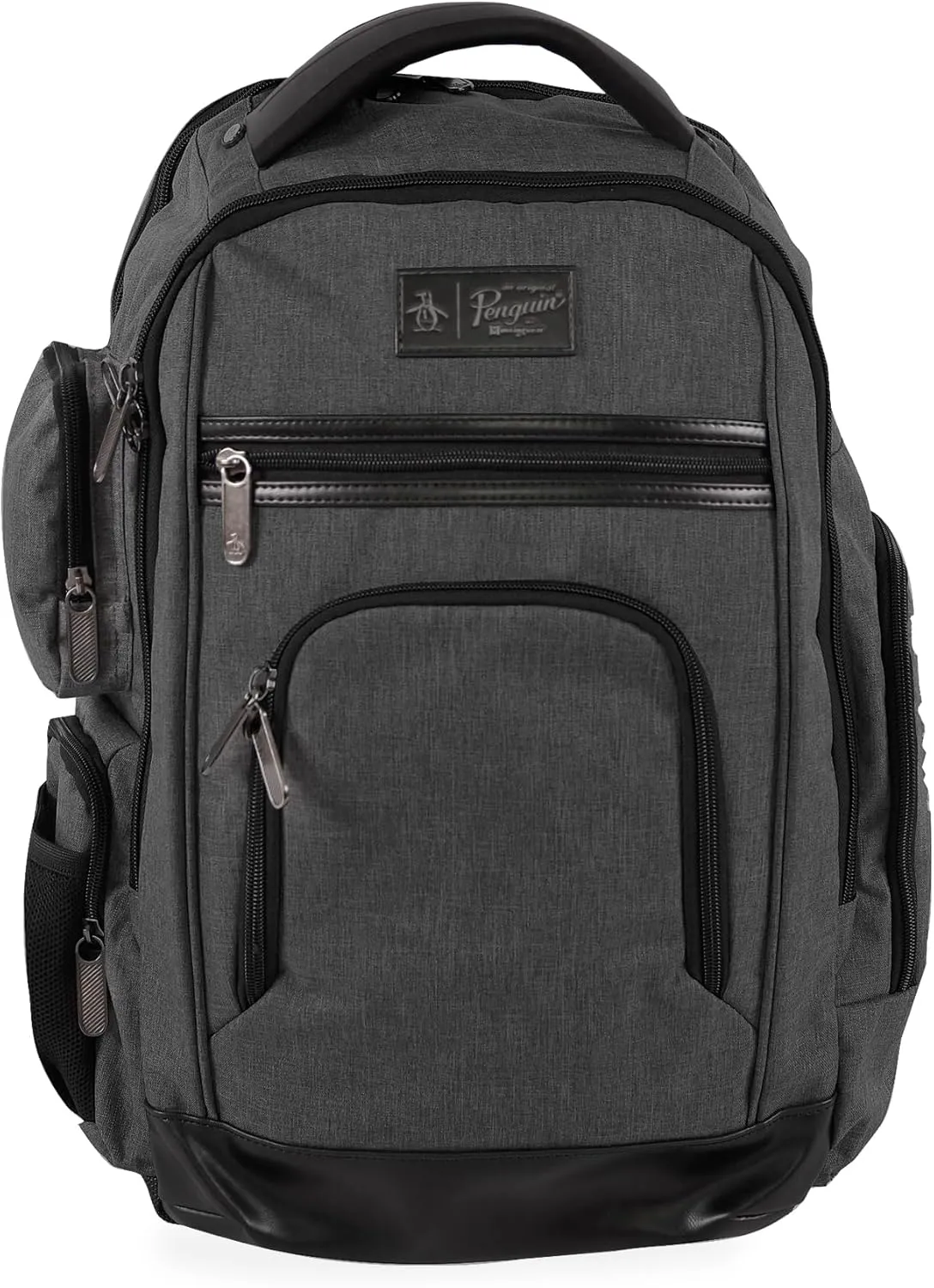 ORIGINAL PENGUIN Fletcher Laptop Backpack, Black Crosshatch, Medium