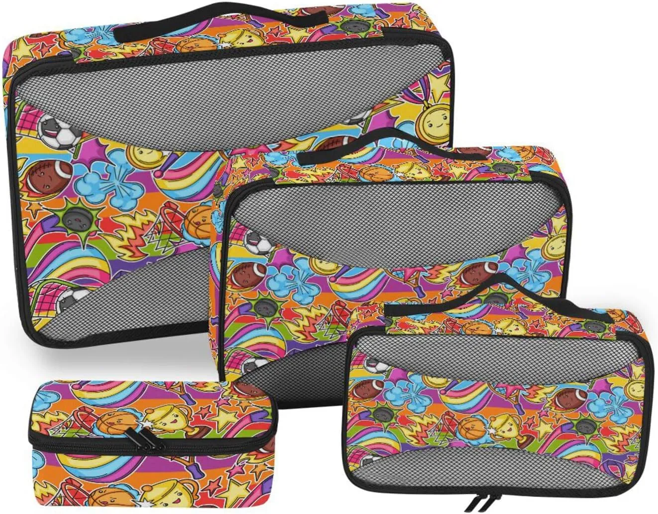 Packing Cube 4 Set Luggage Packing Cubes Travel Cubes for Luggage Packing Cubea Cute Sport Vector