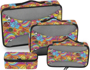 Packing Cube 4 Set Luggage Packing Cubes Travel Cubes for Luggage Packing Cubea Cute Sport Vector