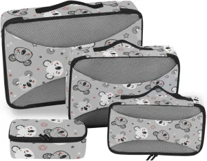 Packing Cube Set of 4 Suitcase Organizer Bags Packing Cubes for Travel Women Packimg Cubes Cute Koala