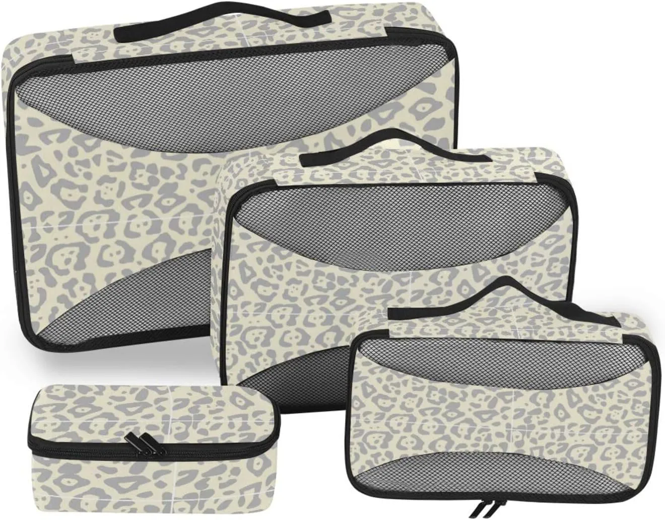 Packing Cube Set of 4 Suitcase Organizer Travel Organizer Bags for Luggage Packing Cubs Leopard Print