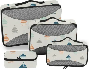 Packing Cubes for Suitcases 4 Set Luggage Bags Organizers Travel Compartment Organizer Bags Packing Cuves Ship Pattern
