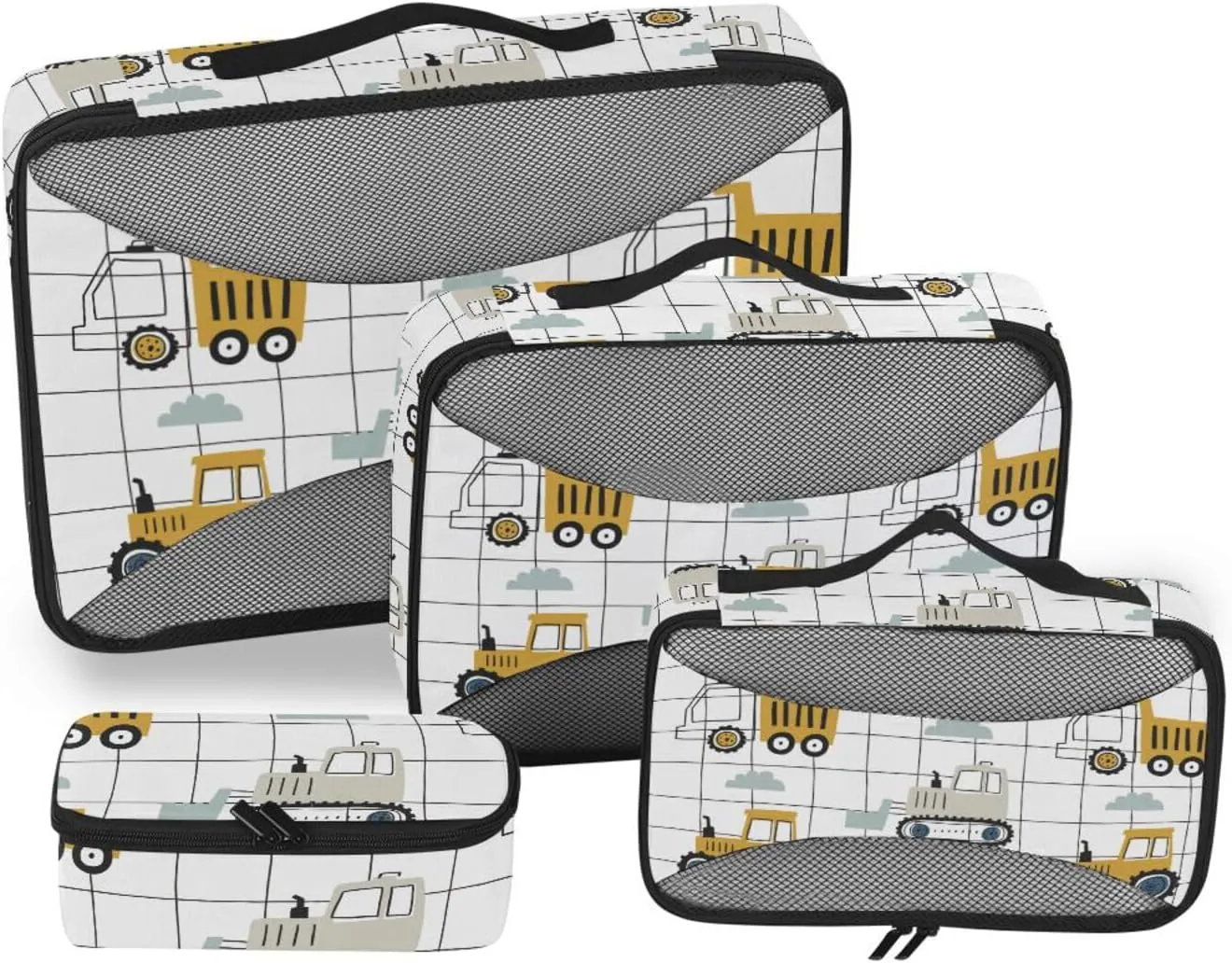 Packing Cubes for Suitcases Set of 4 Luggage Organizer Bags Luggage Packing Cubes for Travel Packing Cubs Cute Truck Tractor