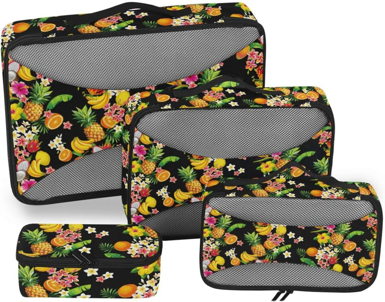 Packing Cubes for Suitcases Set of 4 Suitcase Organizer Bags Travel Cubes for Luggage Pqcking Cubes Tropical Fruits
