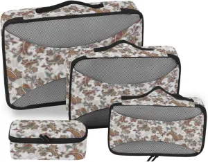 Packing Cubes for Travel 4 Set Suitcase Organizer Bags Travel Cubes for Luggage Packing Cunes Colorful Paisley